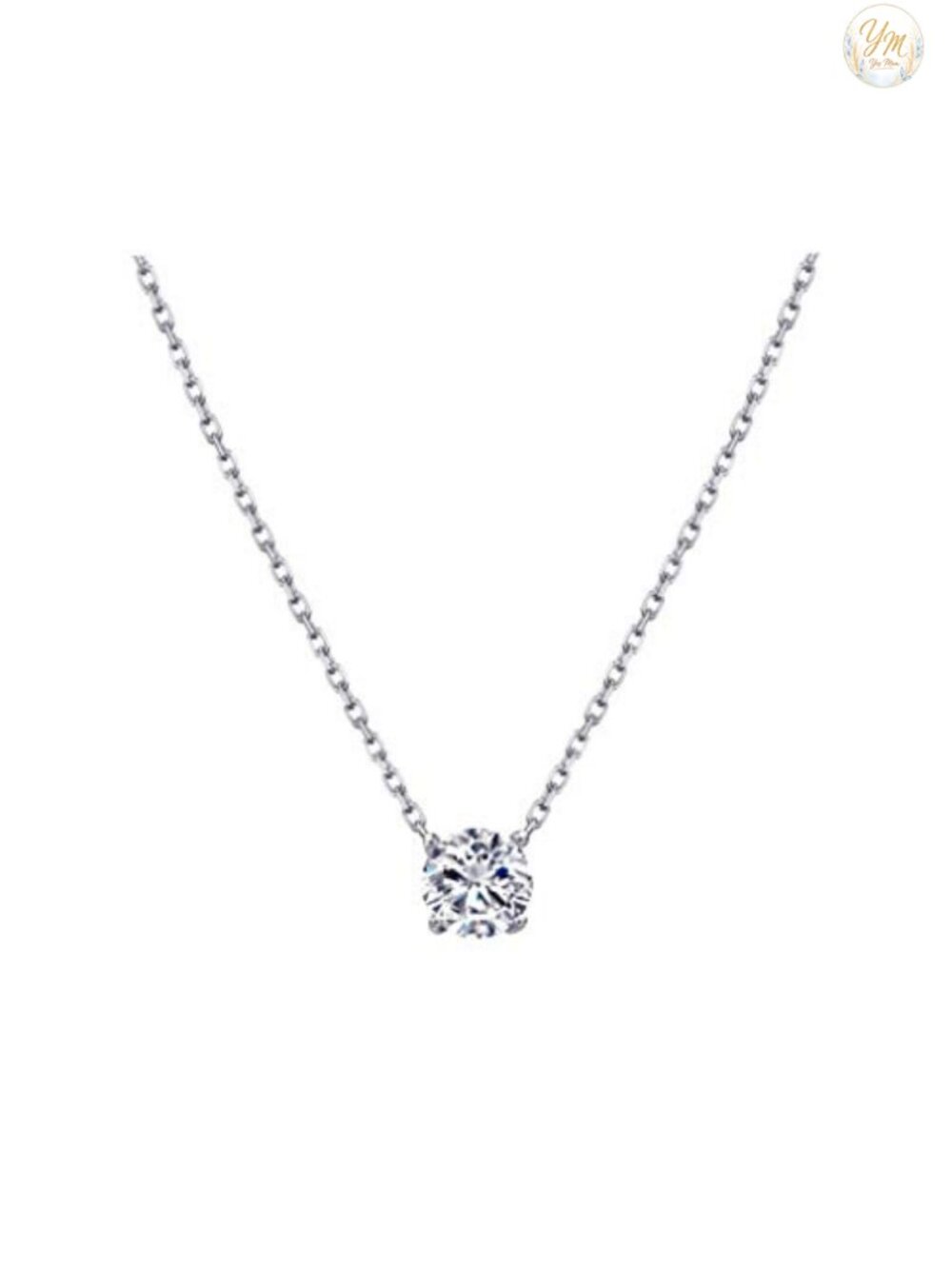 Sterling Silver Gold Plated CZ Solitaire Choker Necklace for Women Birthday Gift